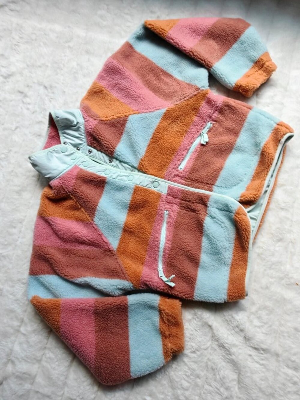 Free People FP Movement Hit The Slopes Printed Fleece Pullover Sunfaded Horizon - Picture 4 of 10